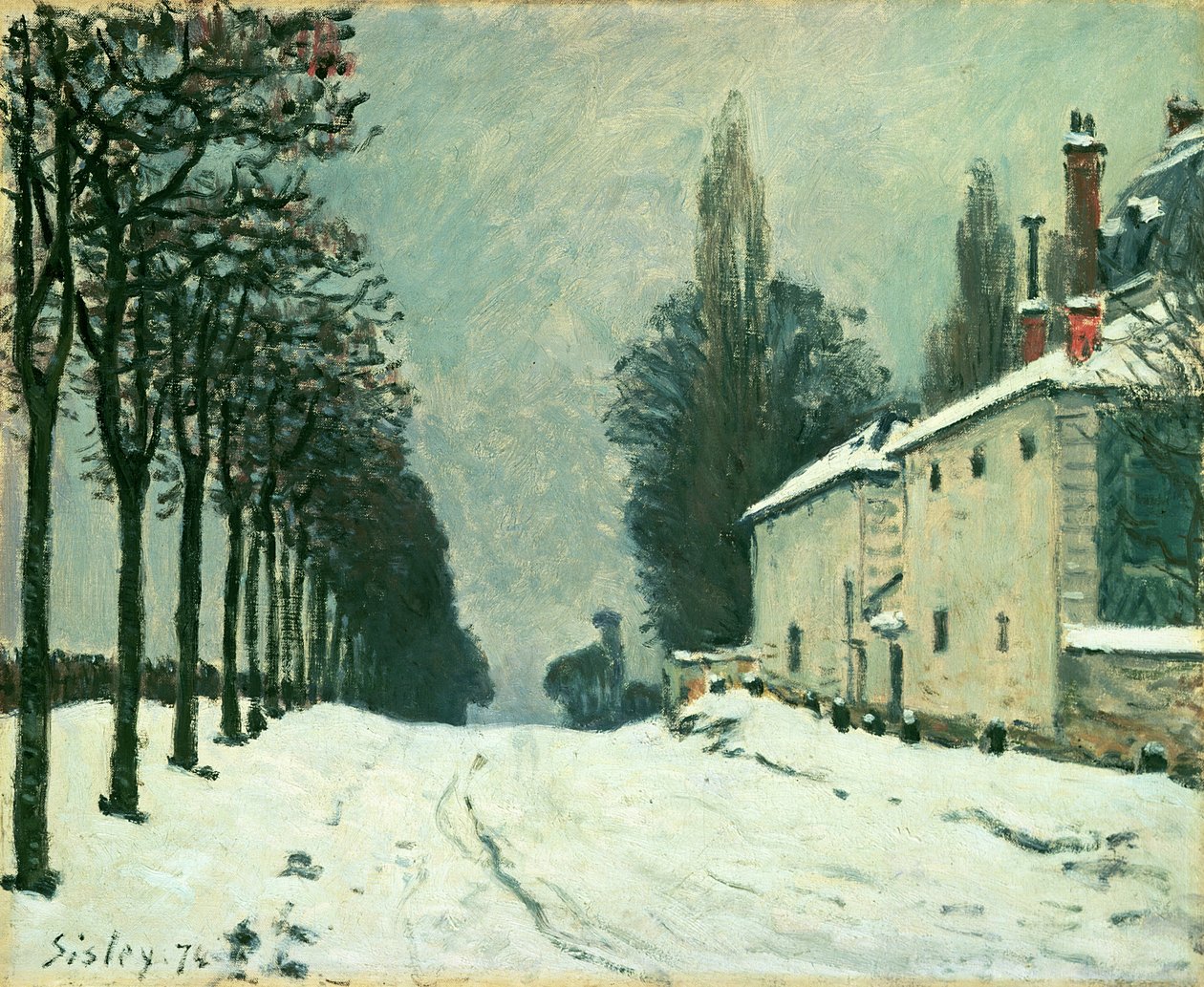 La Route de Louveciennes, Inverno, 1874 da Alfred Sisley