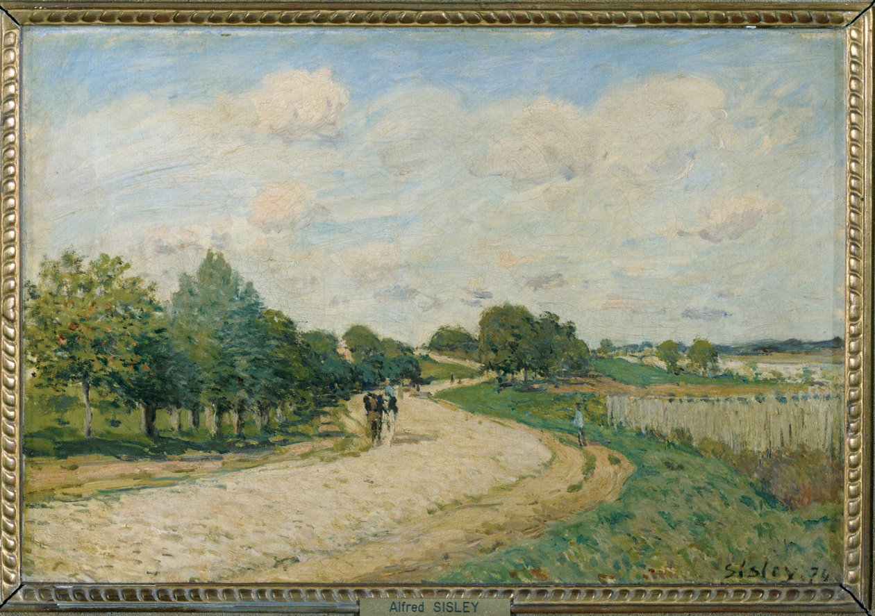 La strada per Mantes ... da Alfred Sisley