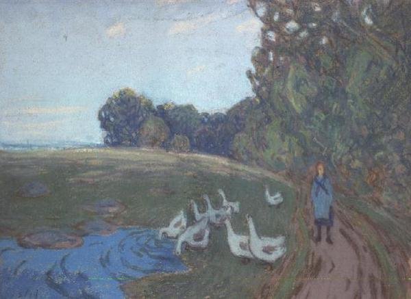 La ragazza delle oche, c.1895 da Alfred Sisley