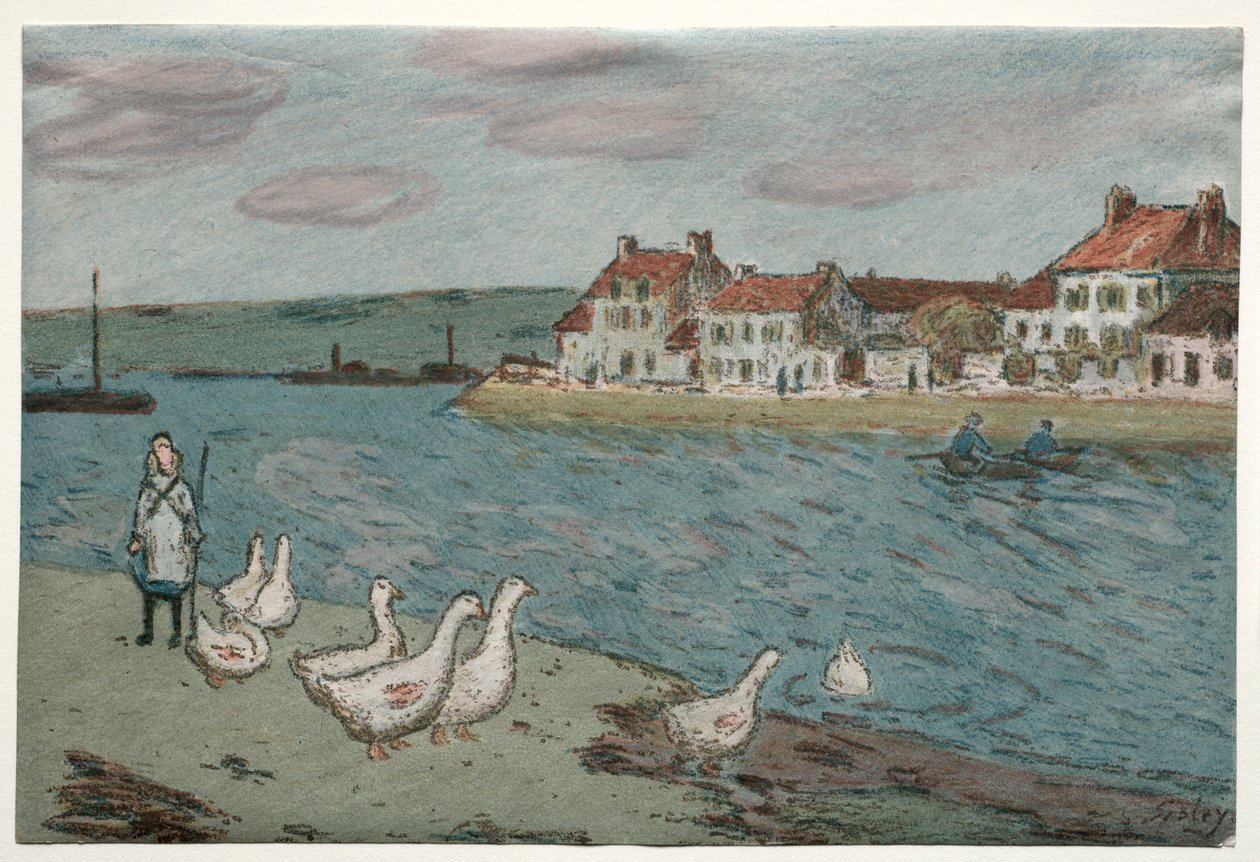 La riva del fiume o Oche da Alfred Sisley