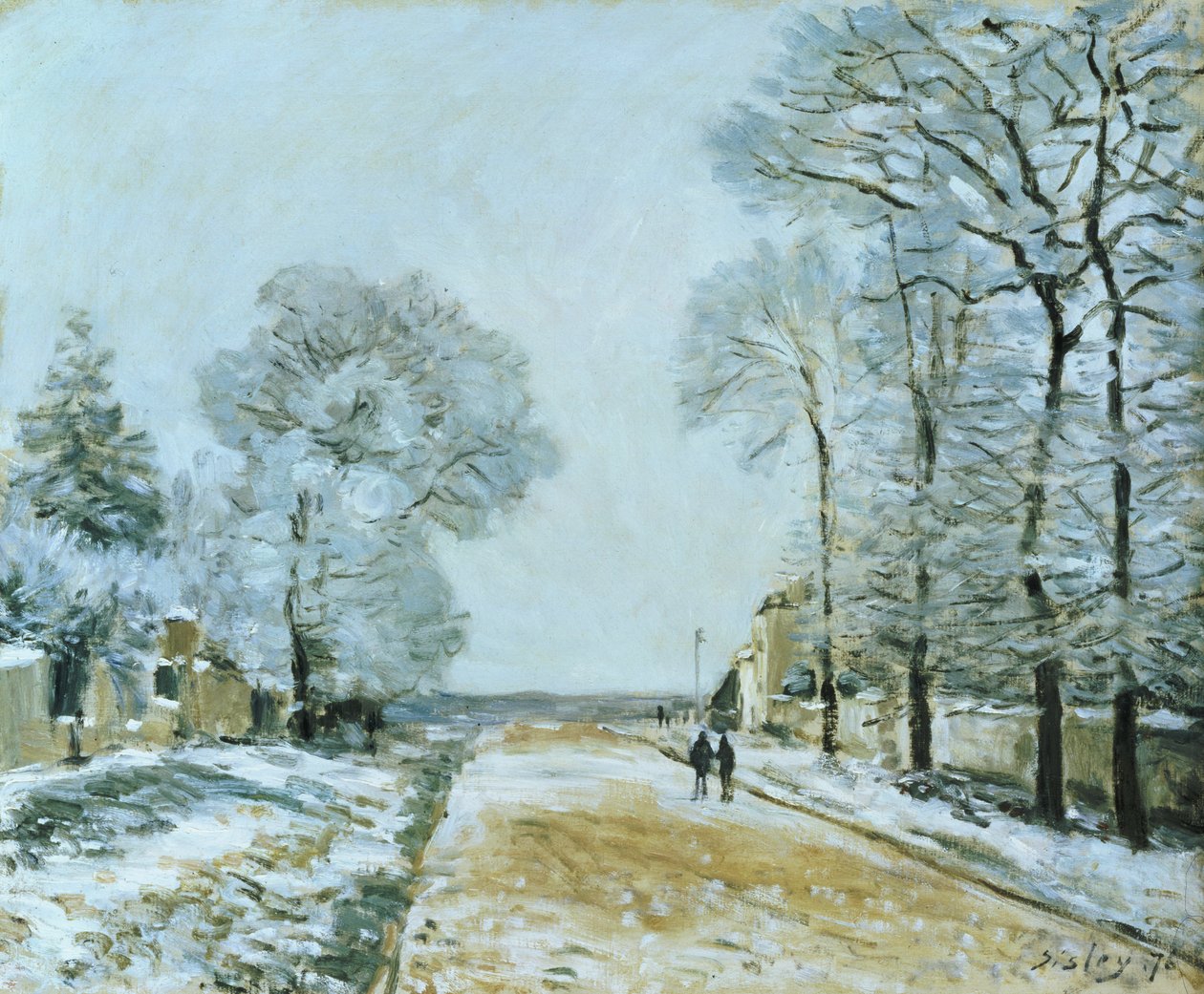 La strada, effetto neve da Alfred Sisley