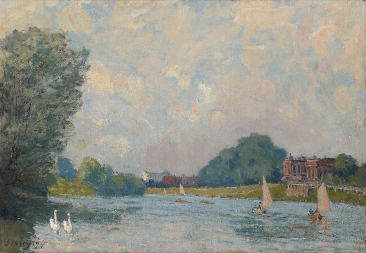 Il Tamigi a Hampton Court, 1874 da Alfred Sisley