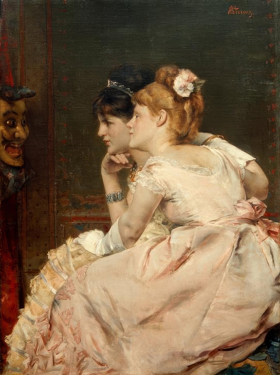A. Stevens, La maschera giapponese da Alfred Emile Stevens