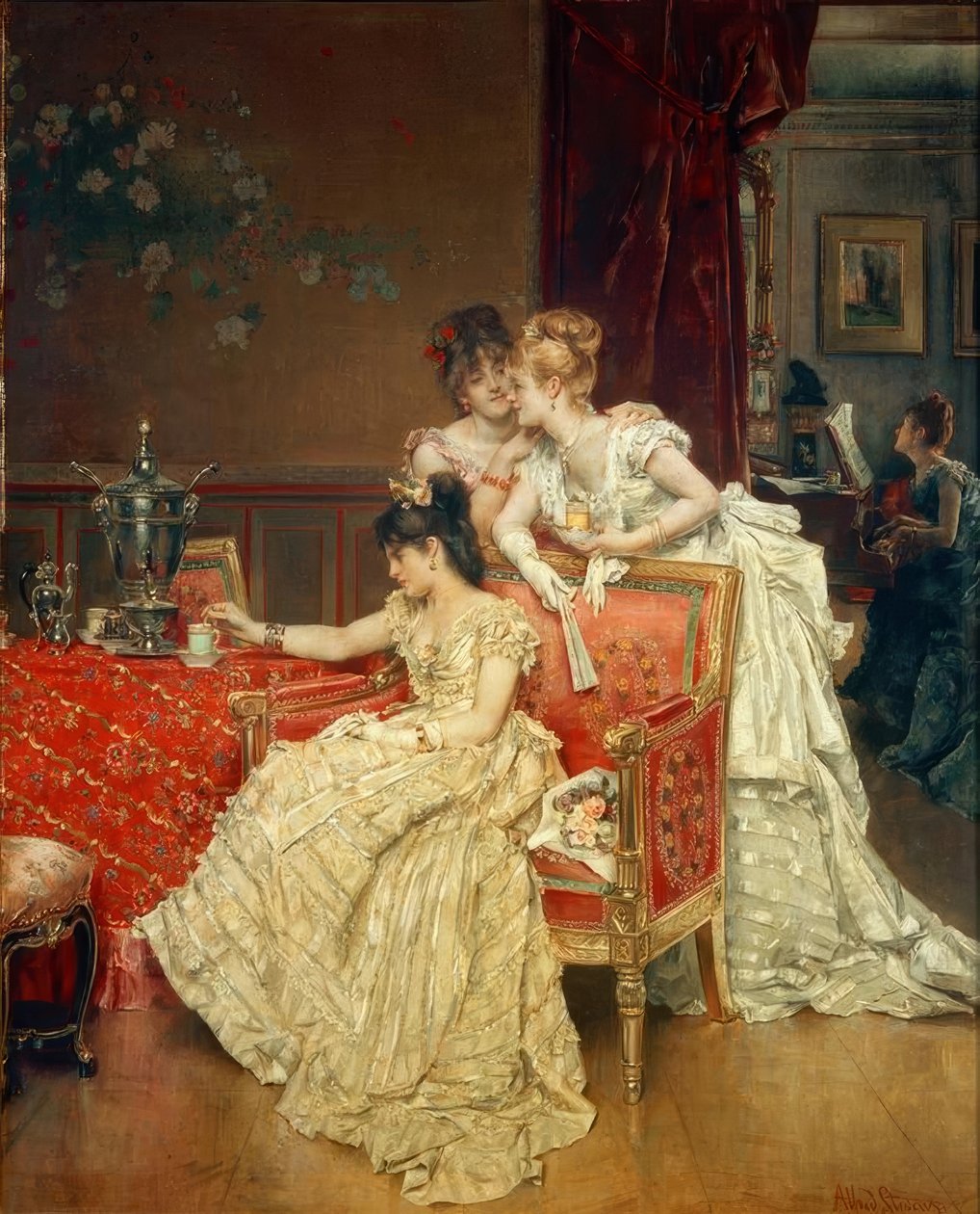 Alfred Stevens, La tazza di tè da Alfred Emile Stevens