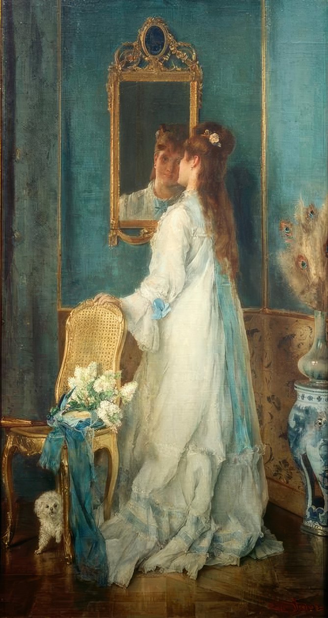 Alfred Stevens, Ragazza davanti allo specchio da Alfred Emile Stevens