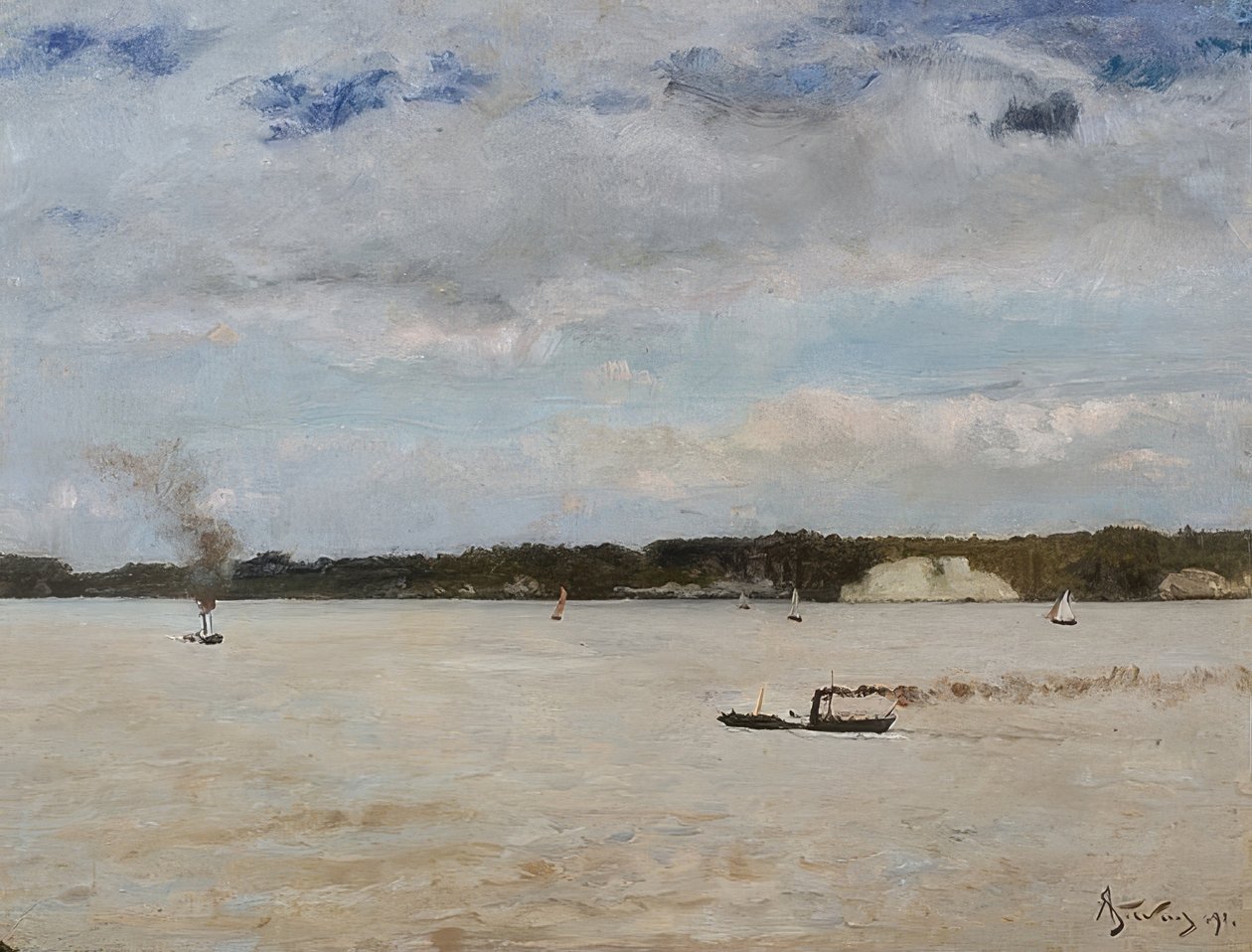 La baia di Honfleur da Alfred Emile Stevens