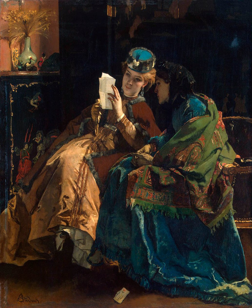 Lettera piacevole, 1860s da Alfred Emile Stevens