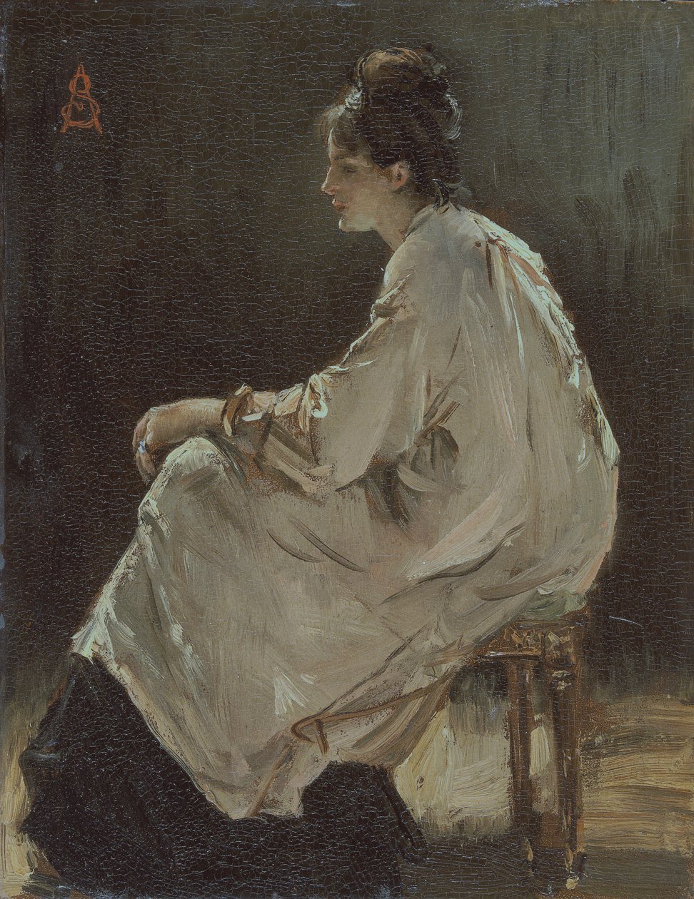 Ragazza seduta, 1843-1906 da Alfred Emile Stevens