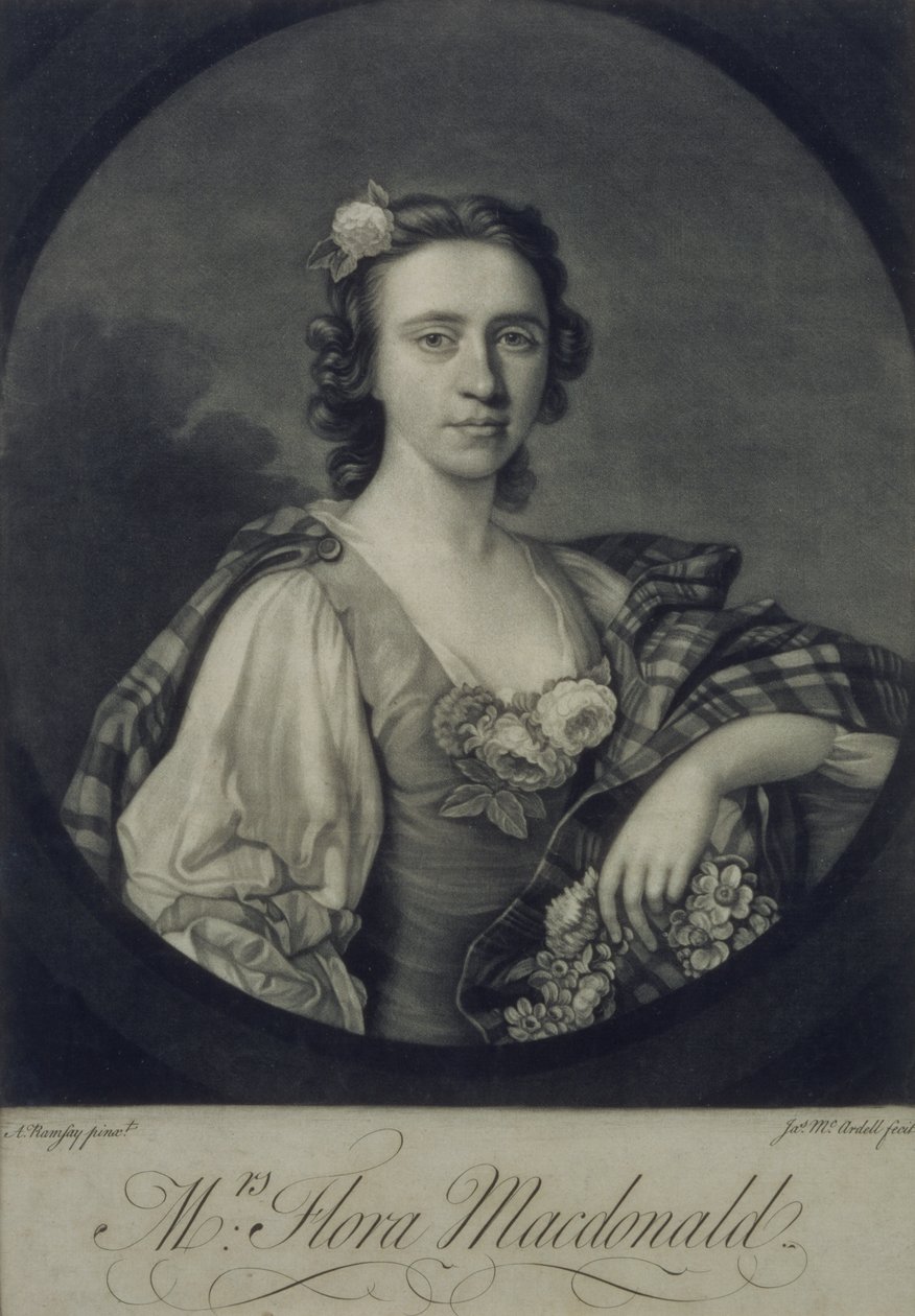 Flora MacDonald, incisa da James McArdell da Allan Ramsay