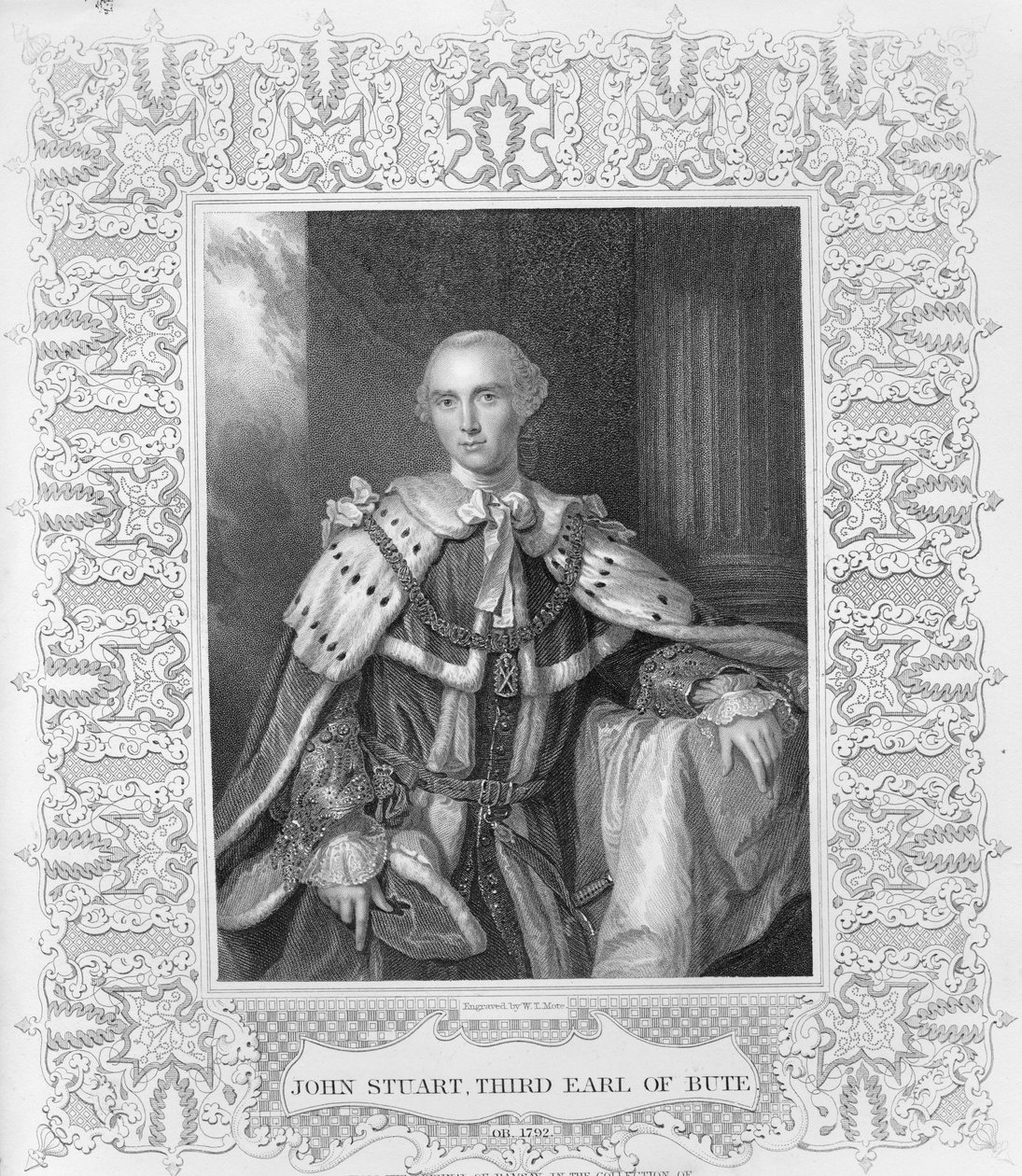 John Stuart, Terzo Conte di Bute, inciso da W.T. Mote da Allan Ramsay
