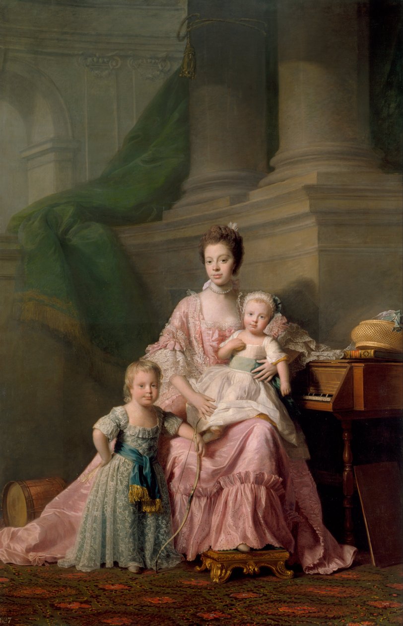 Regina Carlotta con i suoi due figli maggiori da Allan Ramsay