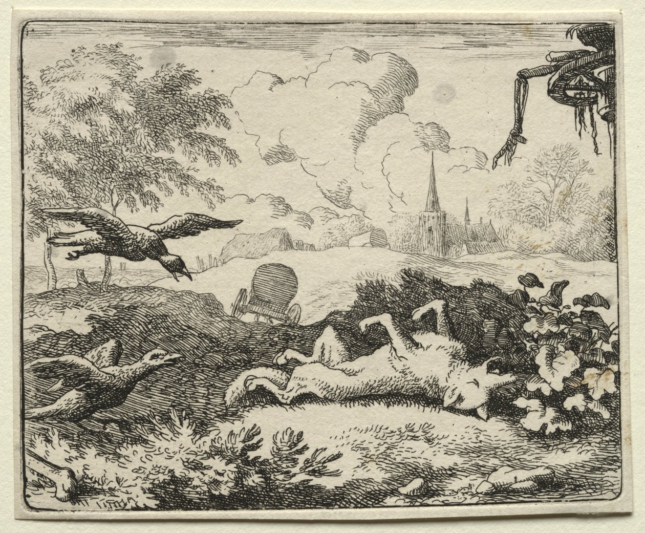 Reynard la Volpe: Reynard finge di essere morto da Allart van Everdingen
