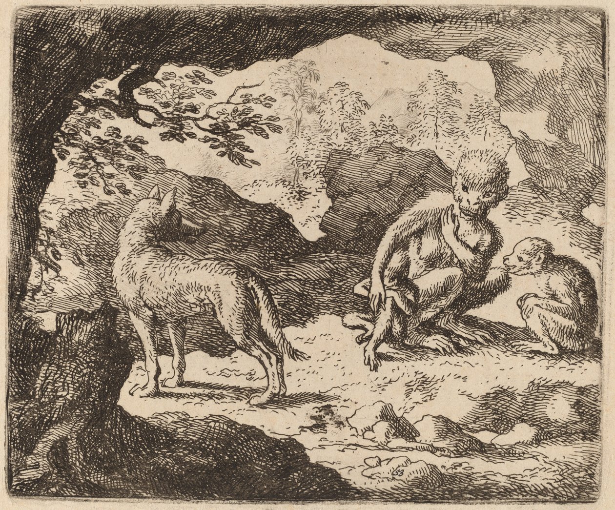 Il lupo e le scimmie da Allart van Everdingen