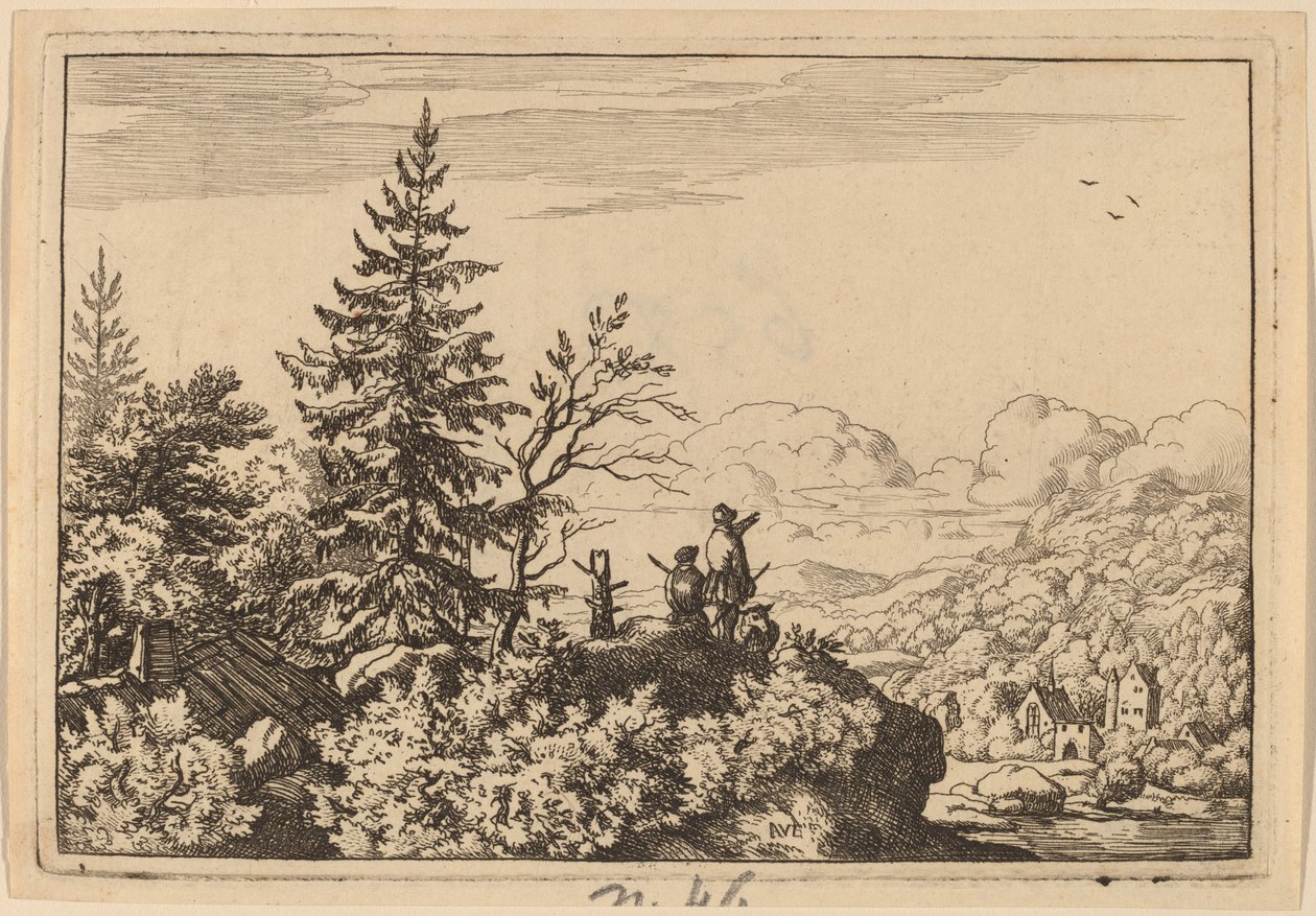 Due uomini su una collina da Allart van Everdingen