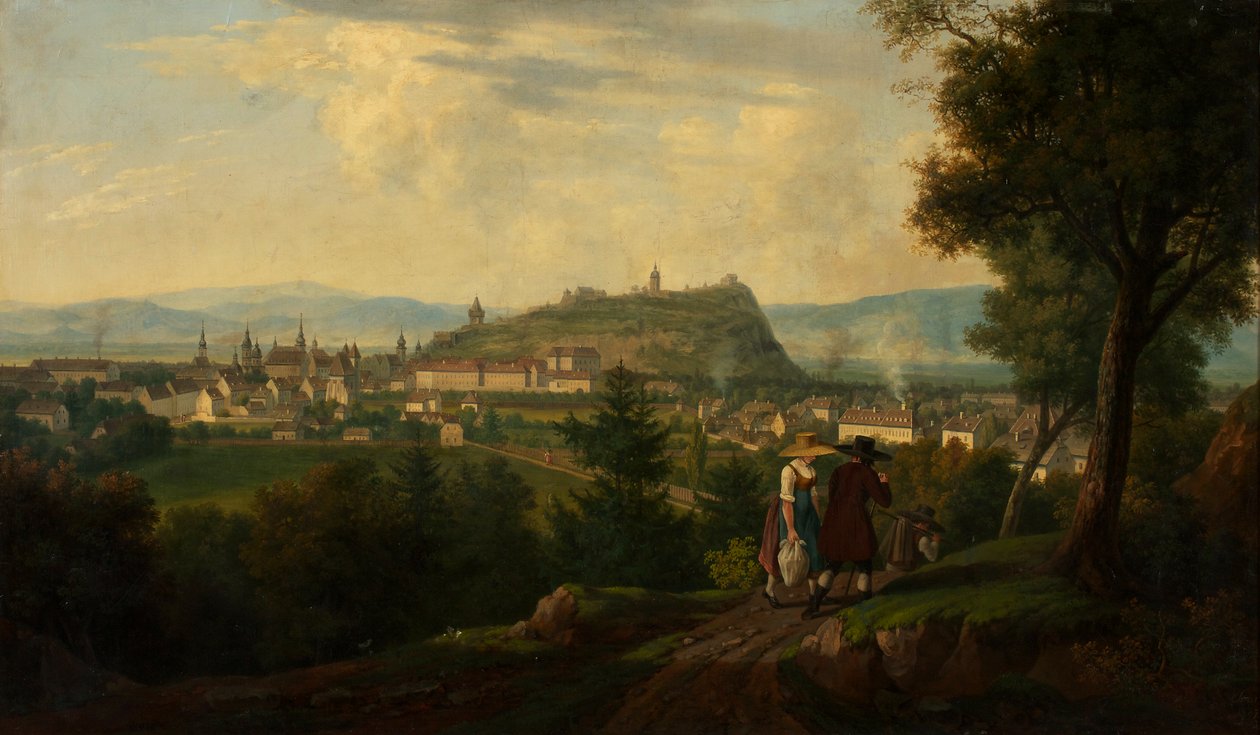 Graz con Schlossberg da Alois von Saar