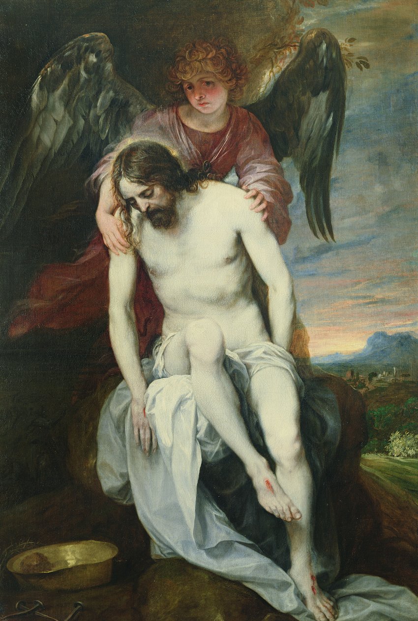 Cristo morto sostenuto da un angelo, c.1646-52 da Alonso Cano