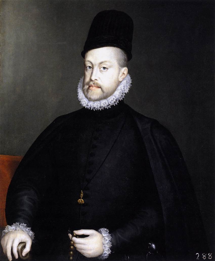 Filippo II con un rosario da Alonso Sánchez Coello