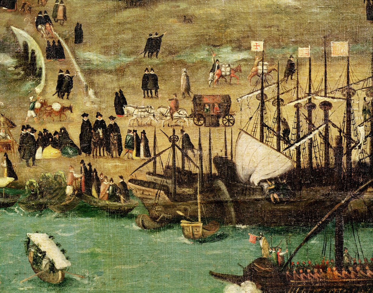 Il porto di Siviglia, c.1590 (dettaglio) da Alonso Sánchez Coello