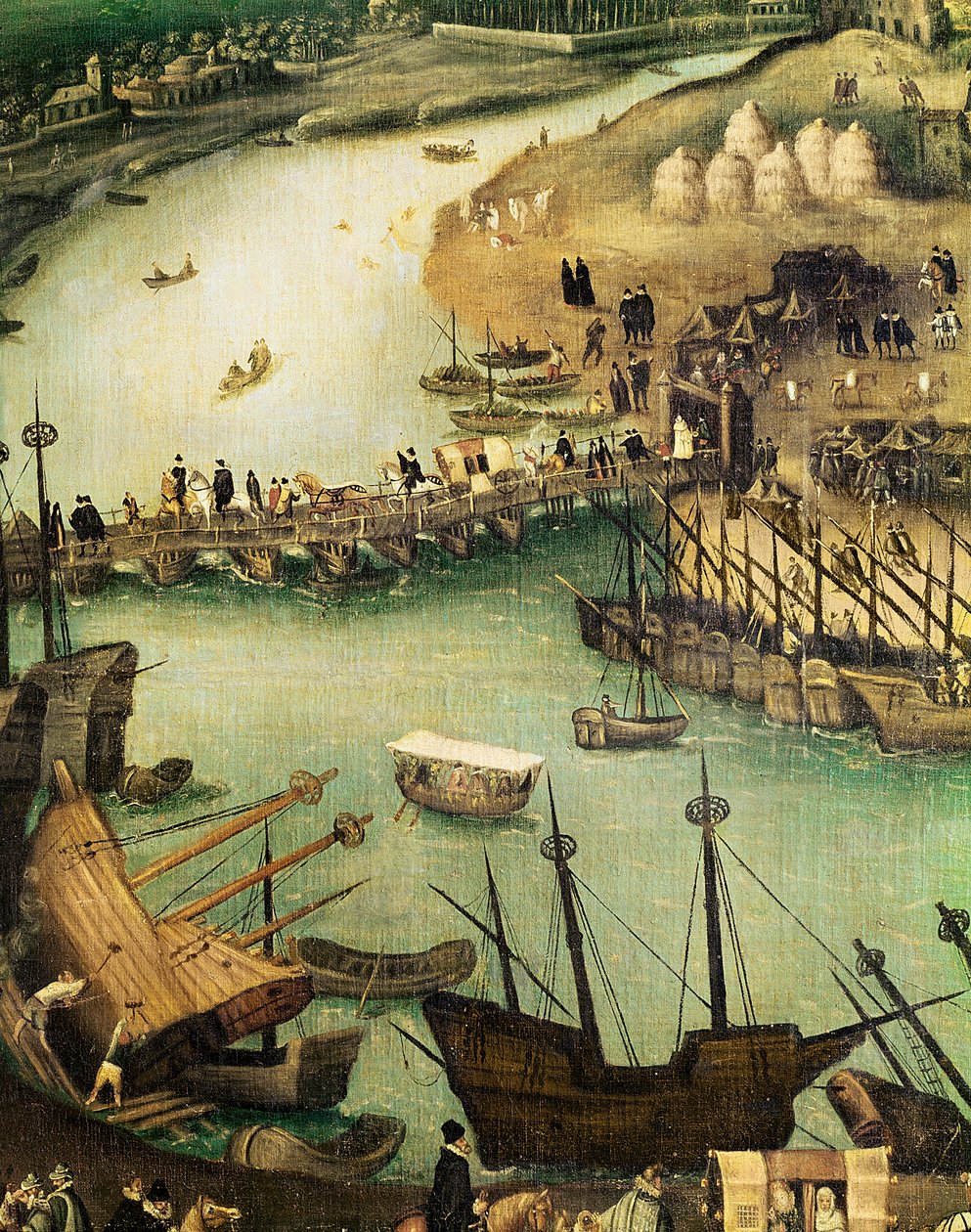 Il porto di Siviglia, c.1590 (dettaglio) da Alonso Sánchez Coello