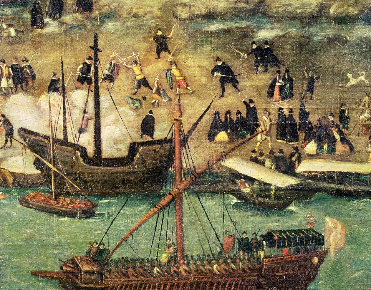 Il porto di Siviglia, c.1590 (dettaglio) da Alonso Sánchez Coello