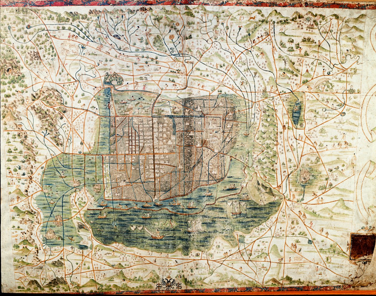 Mappa del Messico (manoscritto) da Alonso de Santa Cruz