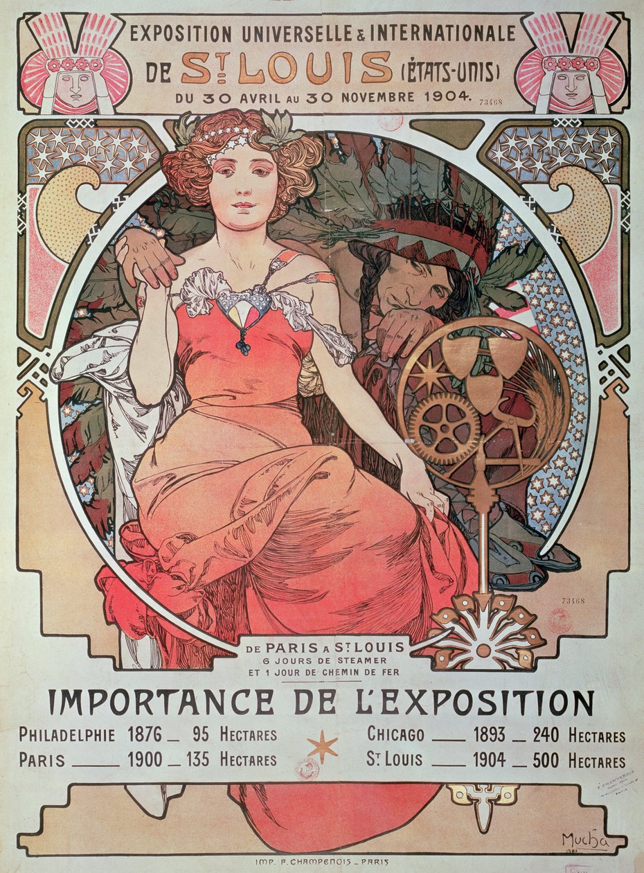 Poster per la Fiera Mondiale, St. Louis, Stati Uniti, 1904 da Alphonse Mucha