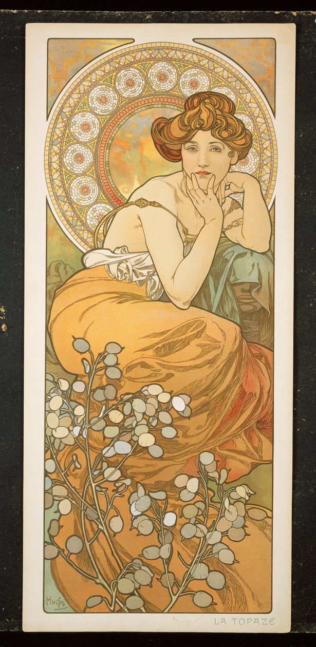 Le pietre preziose: Topazio, 1900 da Alphonse Mucha