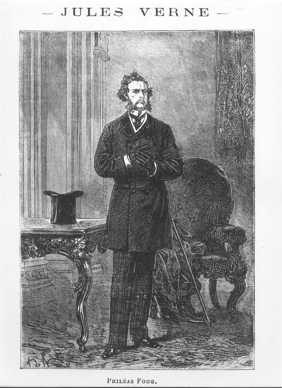 Ritratto di Phileas Fogg, illustrazione da 