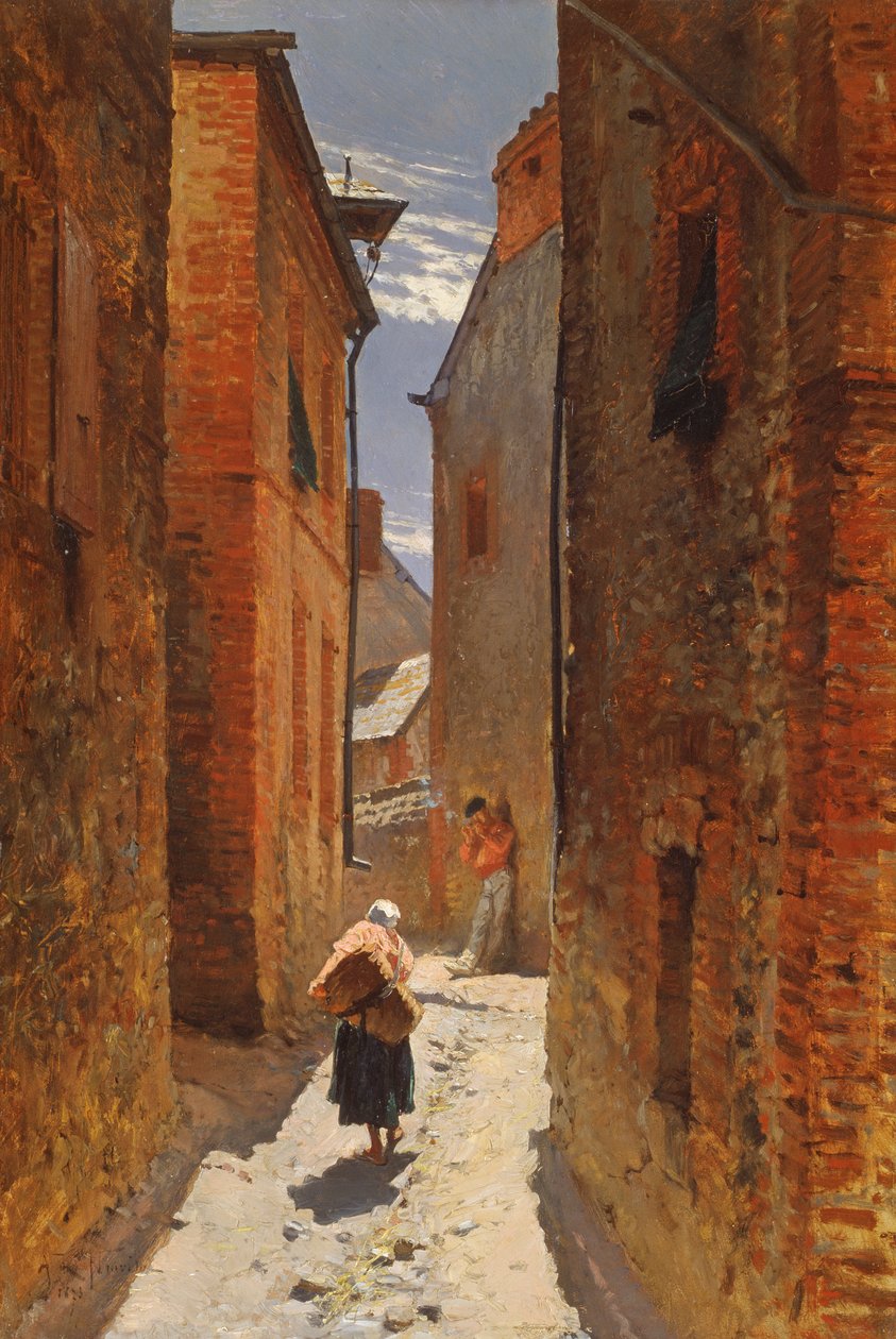 Strada nella città vecchia, 1873 da Alphonse Marie de Neuville
