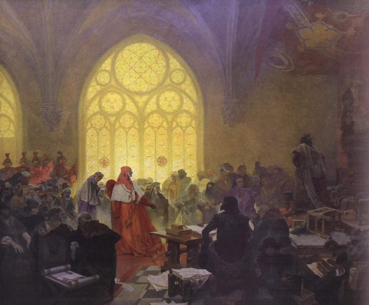 Giorgio di Podebrady: re degli Ussiti e Kunstat: I trattati devono essere rispettati da Alphonse Mucha