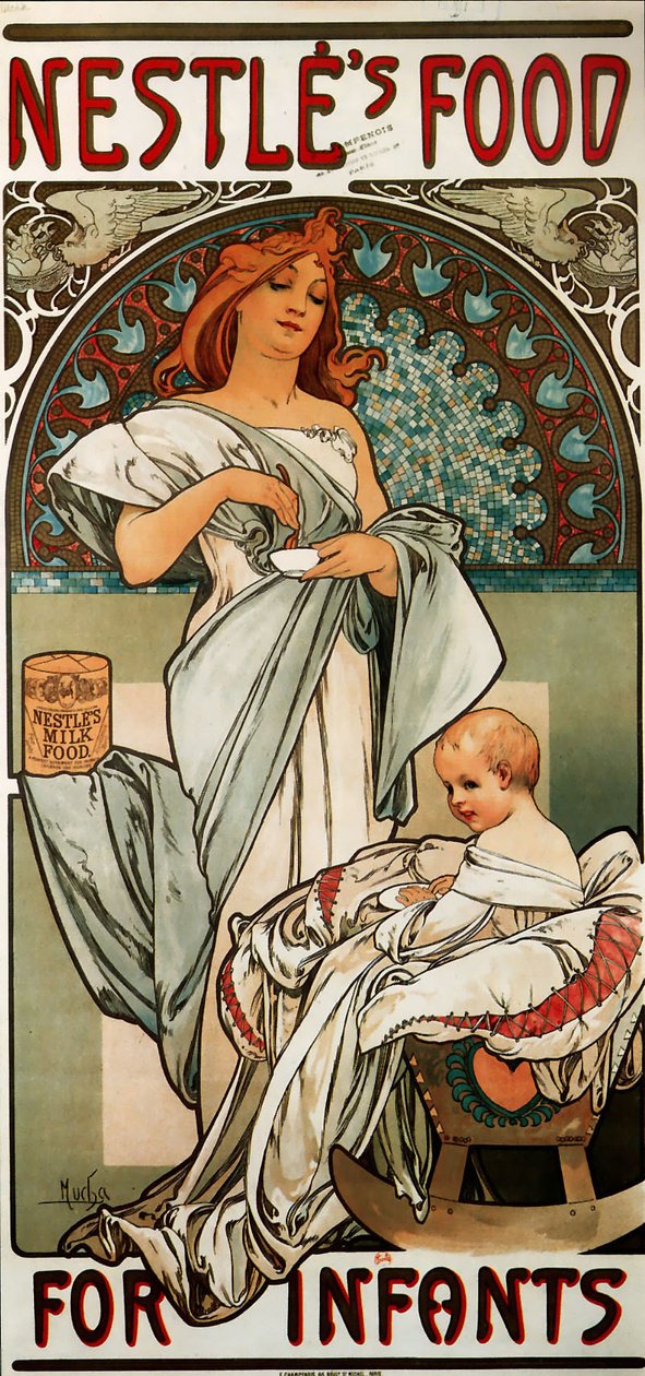 Cibo Nestlé per neonati da Alphonse Mucha