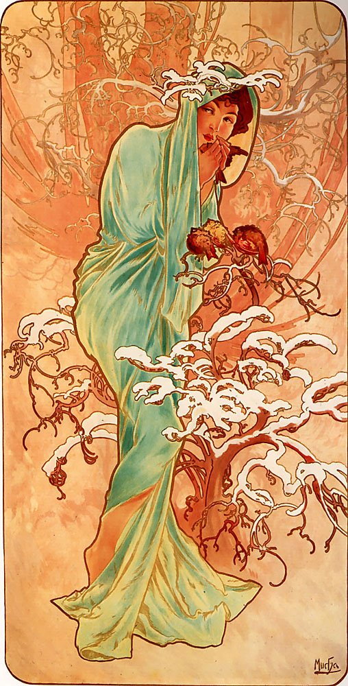 Inverno da Alphonse Mucha