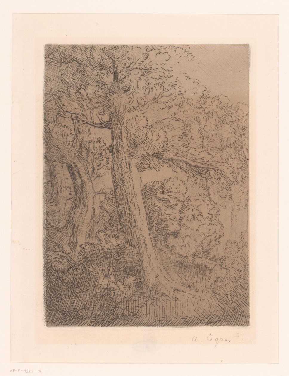 Due alberi da Alphonse Legros (signed by artist)