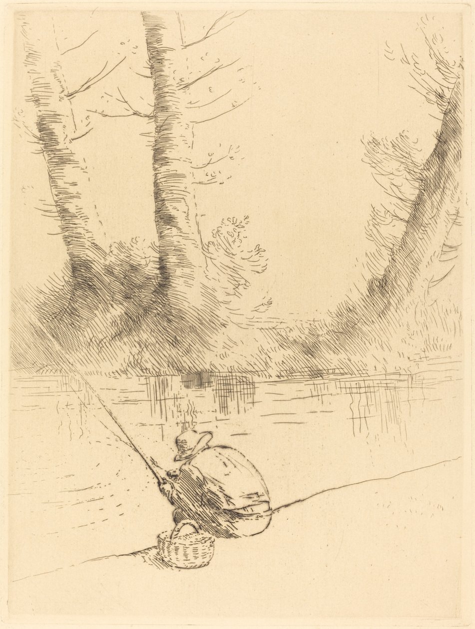 Pescatore con la lenza da Alphonse Legros