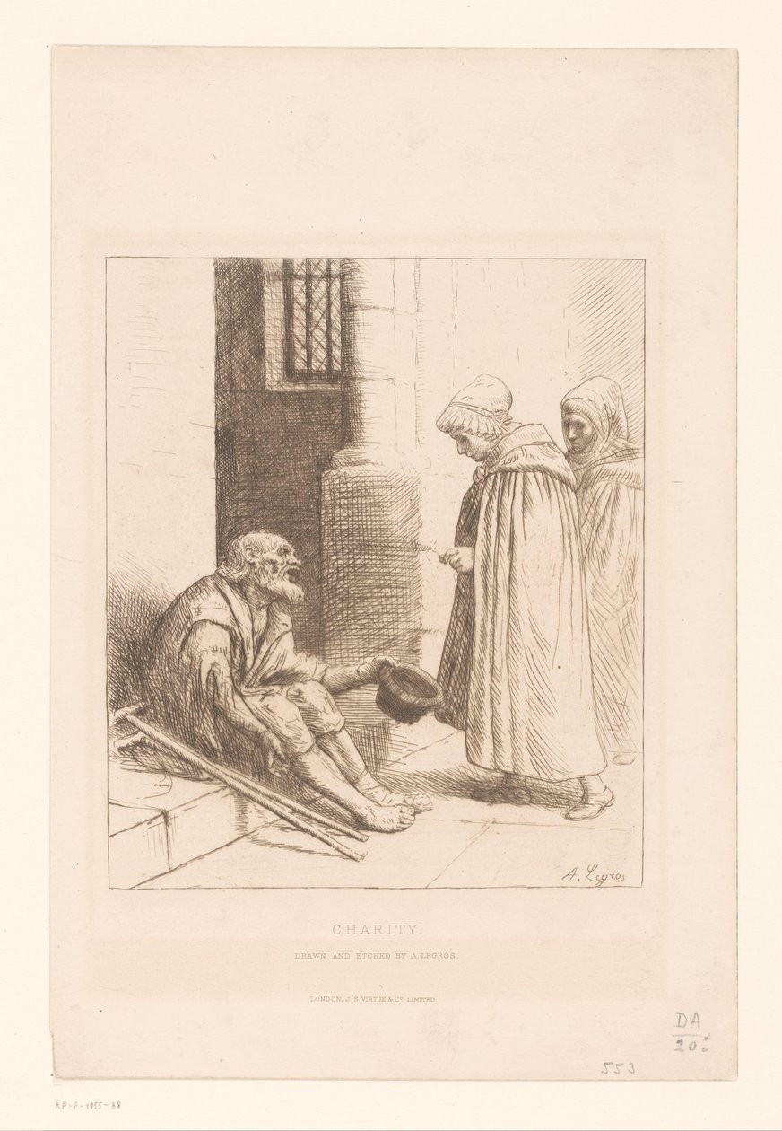 Mendicante su una scala da Alphonse Legros