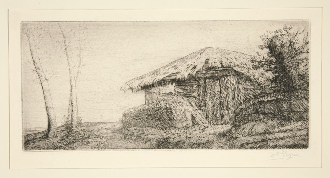 Bergerie sur le coteau (Shepher) da Alphonse Legros