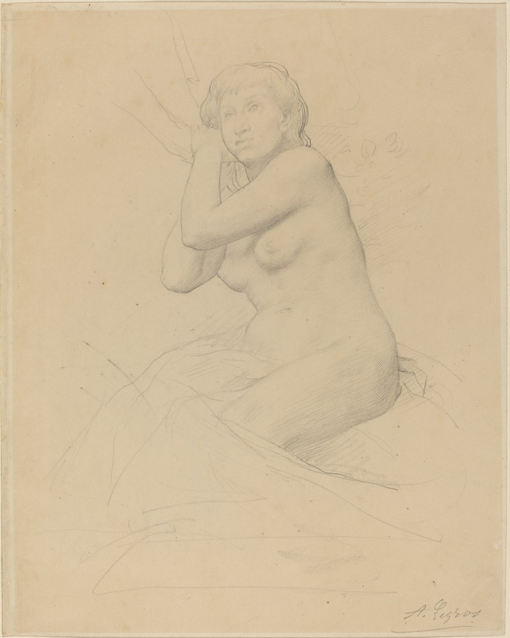 Nudo femminile seduto da Alphonse Legros