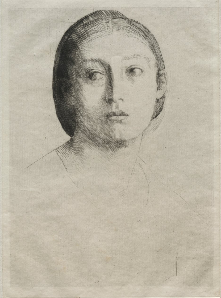 Testa di una Giovane Ragazza da Alphonse Legros