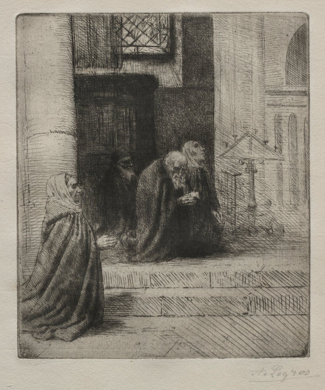 Interno di una chiesa da Alphonse Legros