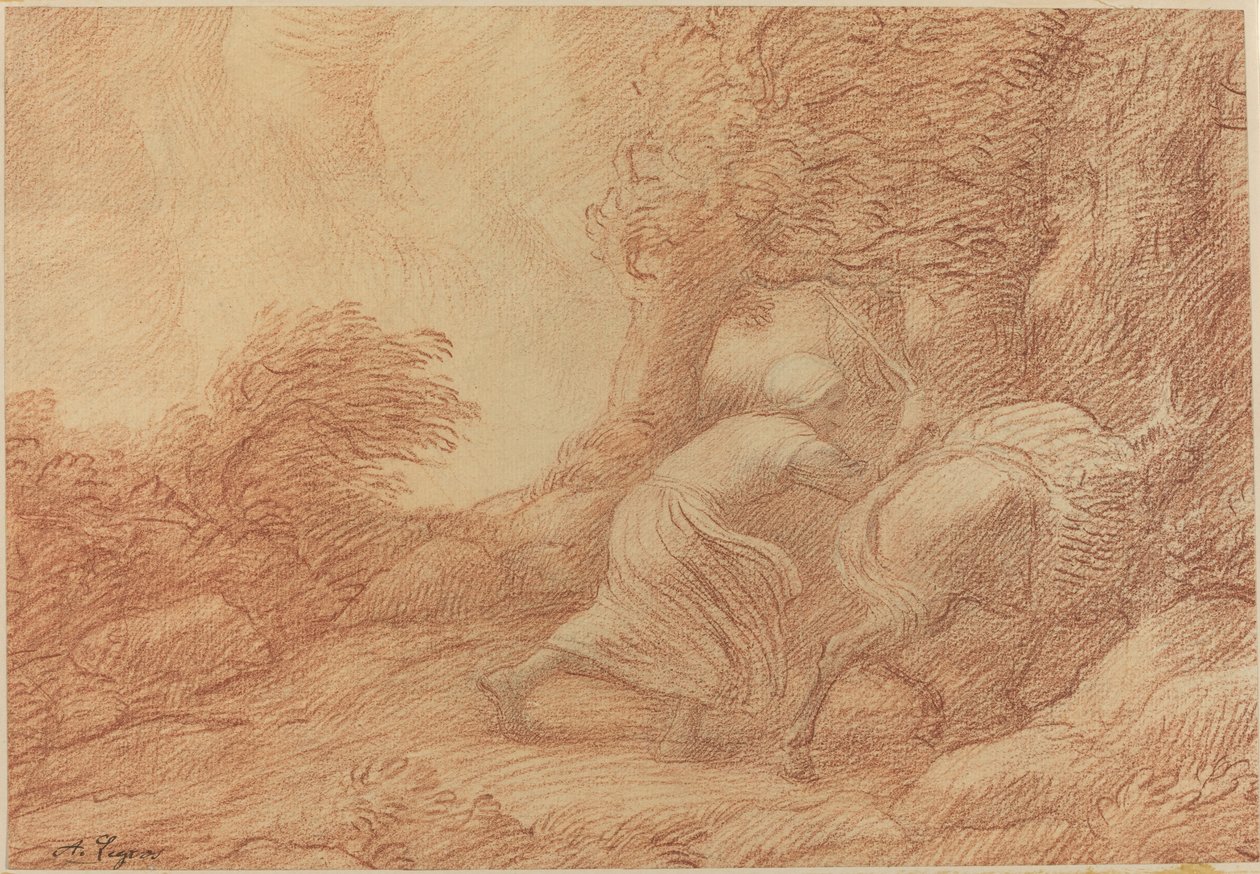 Contadino e asino da Alphonse Legros