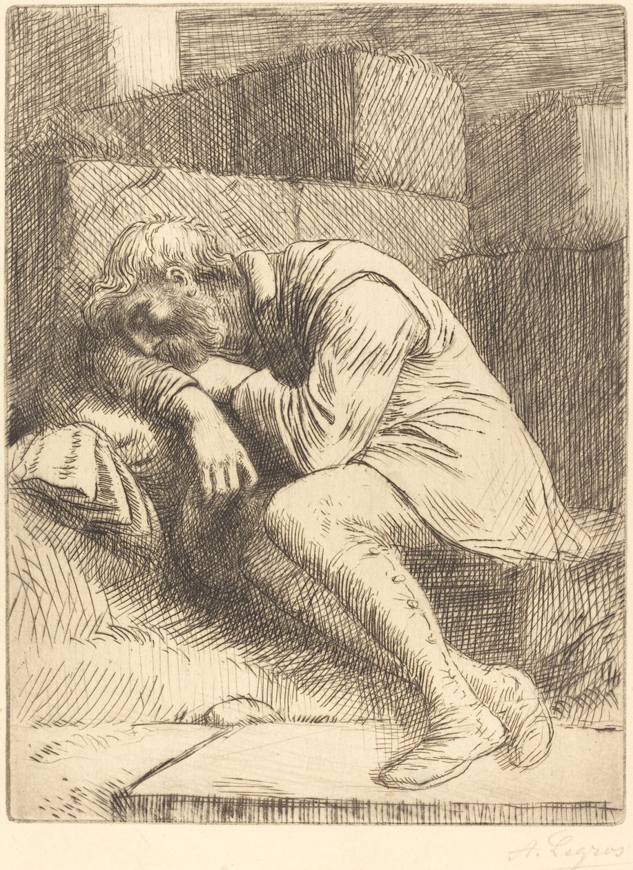 Mendicante addormentato da Alphonse Legros