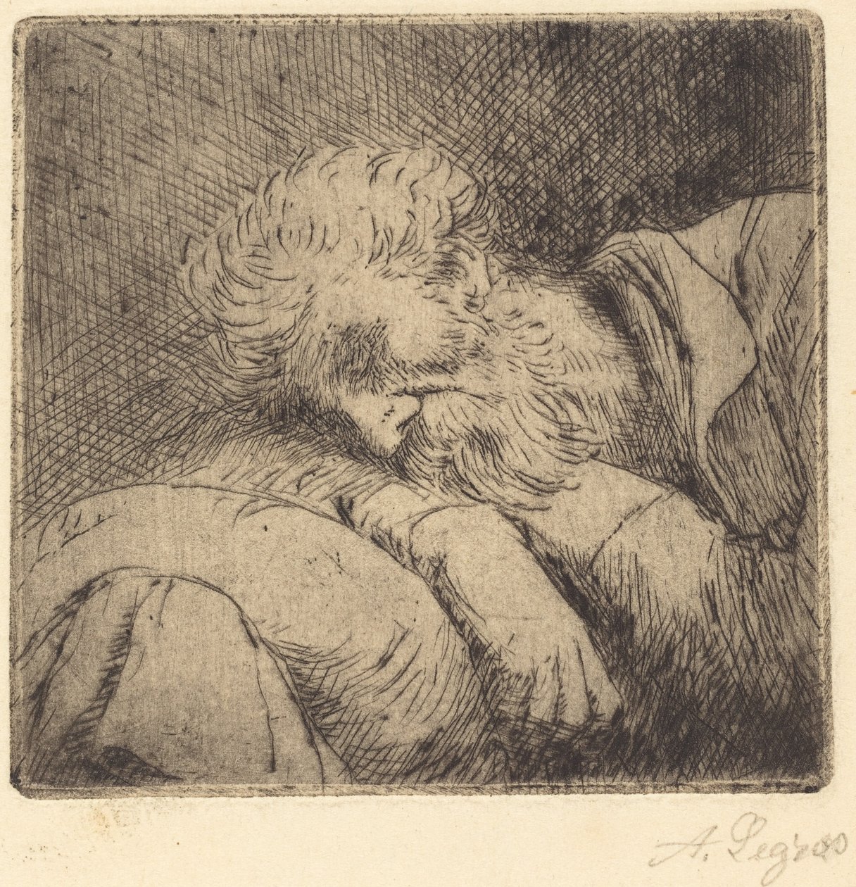 Mendicante addormentato da Alphonse Legros