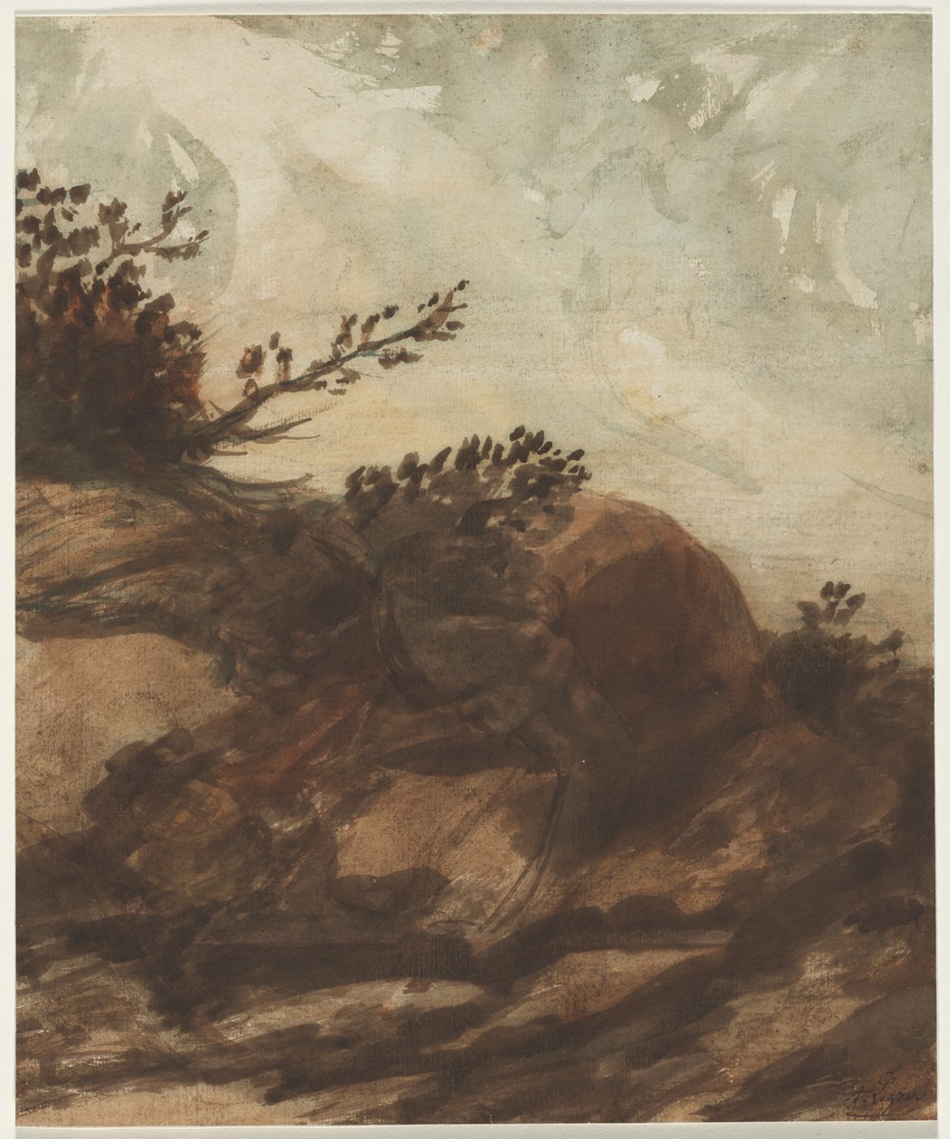 Tramonto sulla collina, seconda metà del 1800 da Alphonse Legros