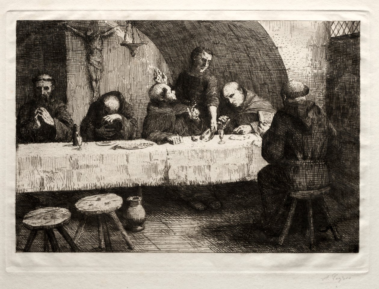 Il Refettorio, c. 1862 da Alphonse Legros