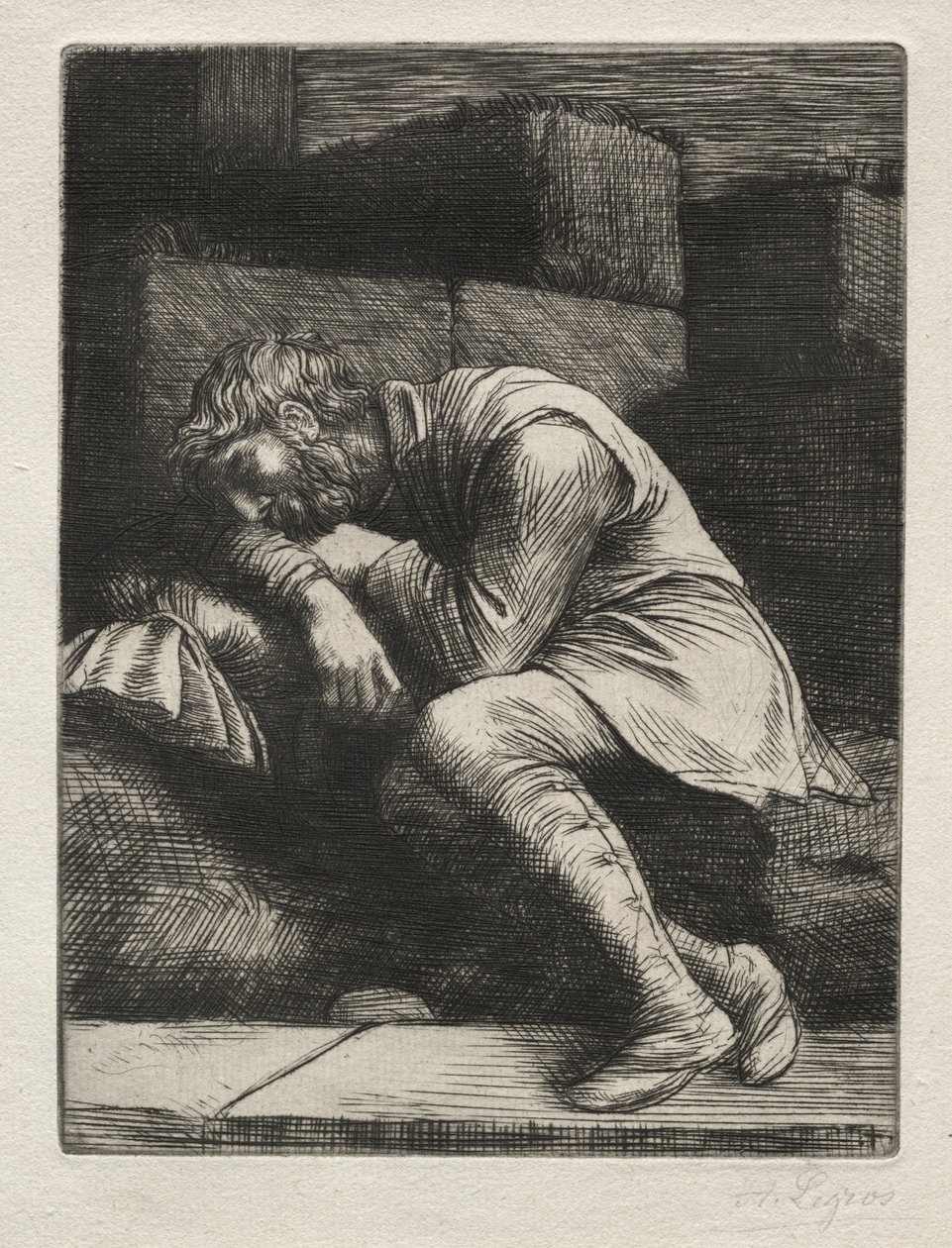 Il mendicante dormiente da Alphonse Legros
