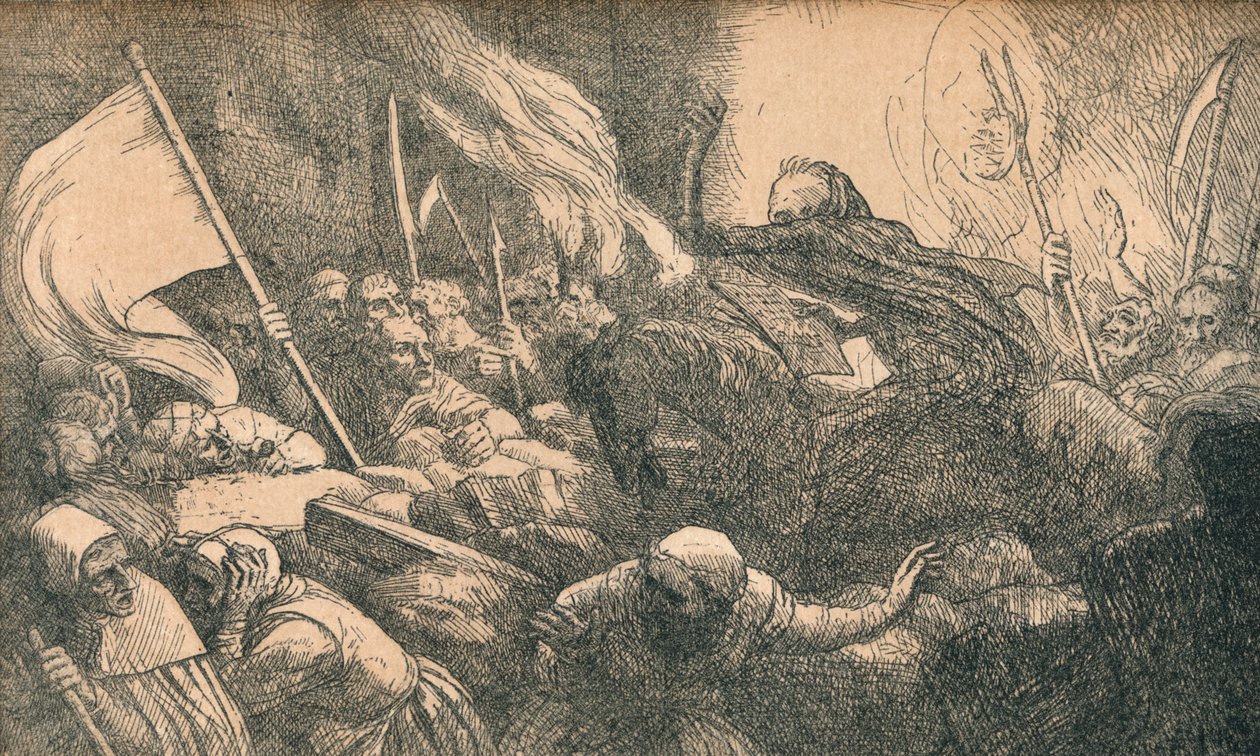 Il trionfo della morte, La proclamazione, c. 1885 da Alphonse Legros