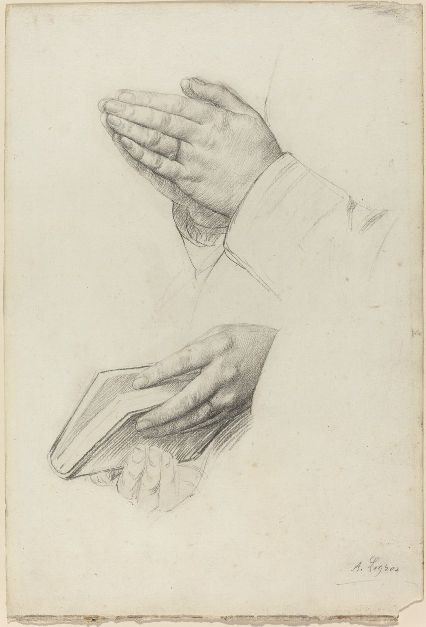 Due studi di mani da Alphonse Legros