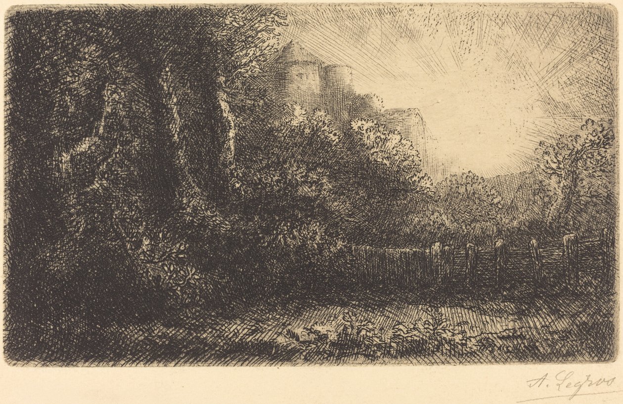 Veduta di un castello (Chateau de Poillet) da Alphonse Legros