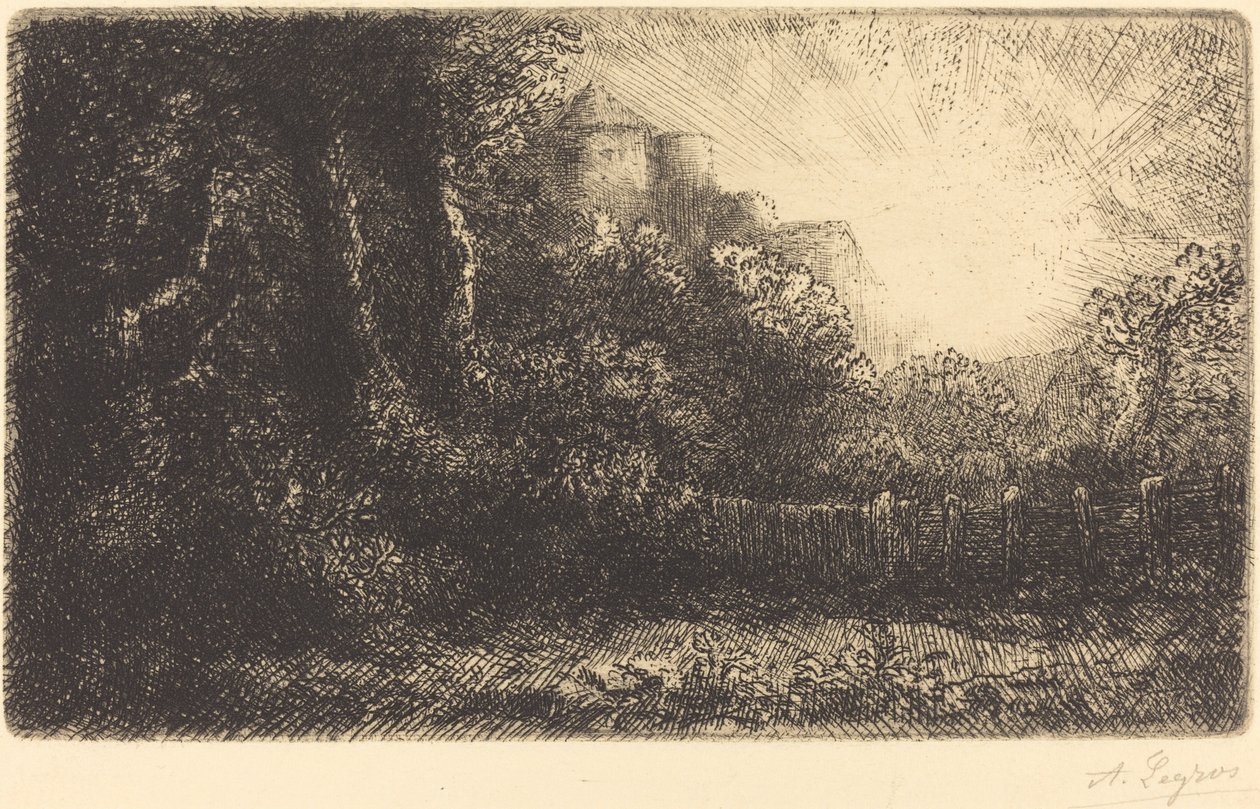 Veduta di un castello (Chateau de Poillet) da Alphonse Legros