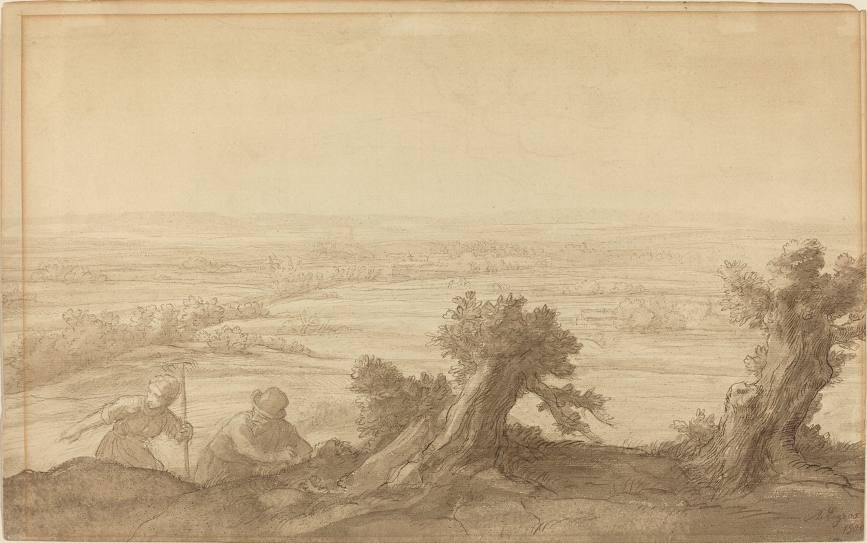 Vista su Paese Piatto da Alphonse Legros